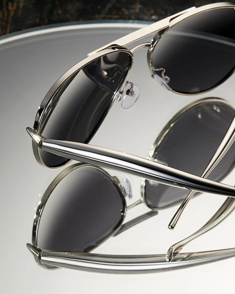GUVIVI Retro Gold Aviator Sunglasses for Women Men, 2025 Metal Oversized 70s Aviators Black Sun Glasses - Image 4