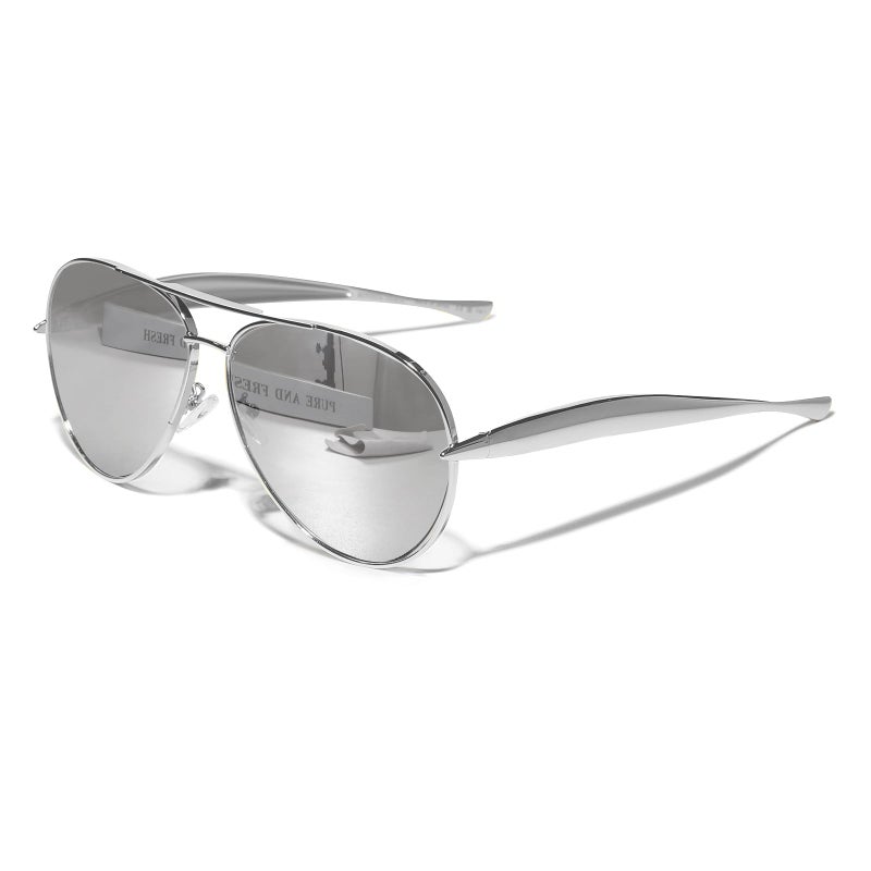 GUVIVI Retro Gold Aviator Sunglasses for Women Men, 2025 Metal Oversized 70s Aviators Black Sun Glasses - Image 1