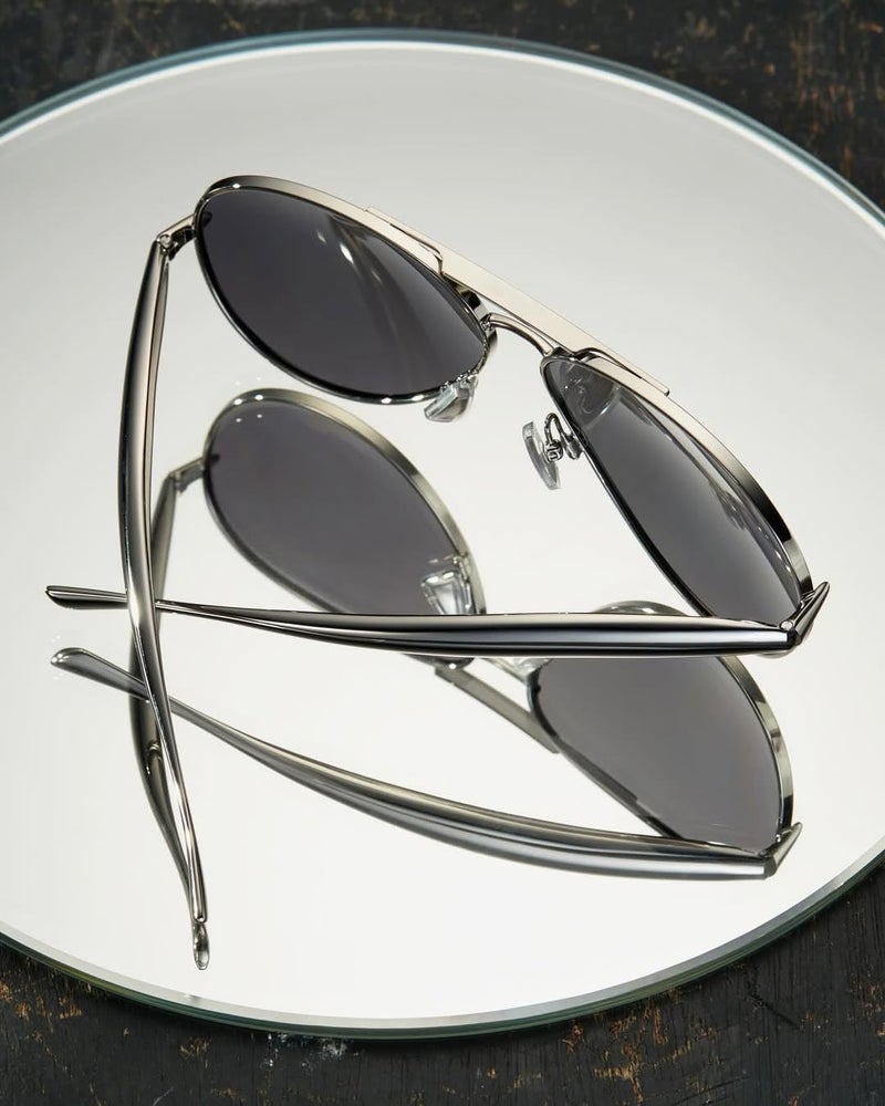 GUVIVI Retro Gold Aviator Sunglasses for Women Men, 2025 Metal Oversized 70s Aviators Black Sun Glasses - Image 5