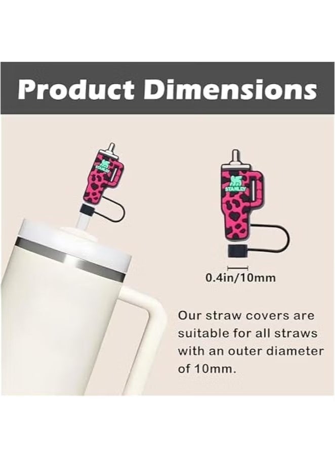 OMEVE 6Pcs Straw Cover Cap for Stanley CupSilic Straw Topper Compatible with Stanley 30 & 40 Oz Tumbler Drinking Straw Tip Covers Cu Accessories Protectors Plugs  - Image 2