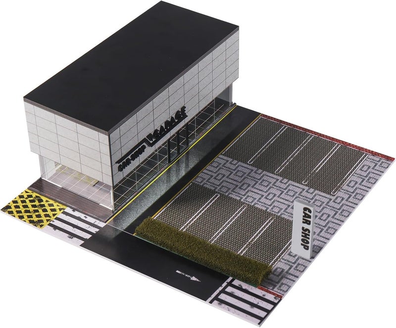 G-FANS 1/64 Scale Parking Garage Diorama with LED Lights, Display Case for Hot Mini Wheels GT Matchbox 1:64 Diecast Model Cars, Collection Storage Box (CAR Shop) - Image 1