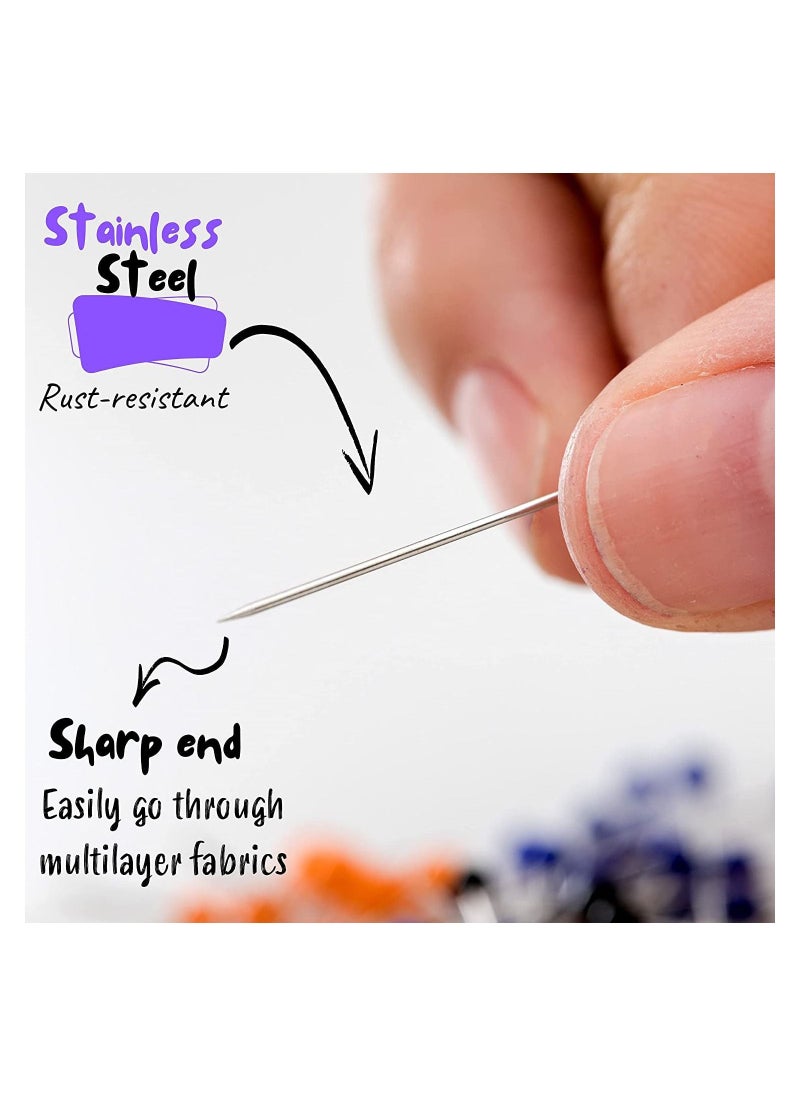 Y&D - Glass Head Pins Practical Ball Sewing Pins 500 Pcs Color Mixing with Iron Needle Box Pumpkin Insert Tinplate Art Pin Round Fixed for Making Crafts - Image 1