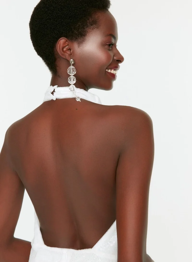 trendyol Halter Neck Sequin Detail Dress
