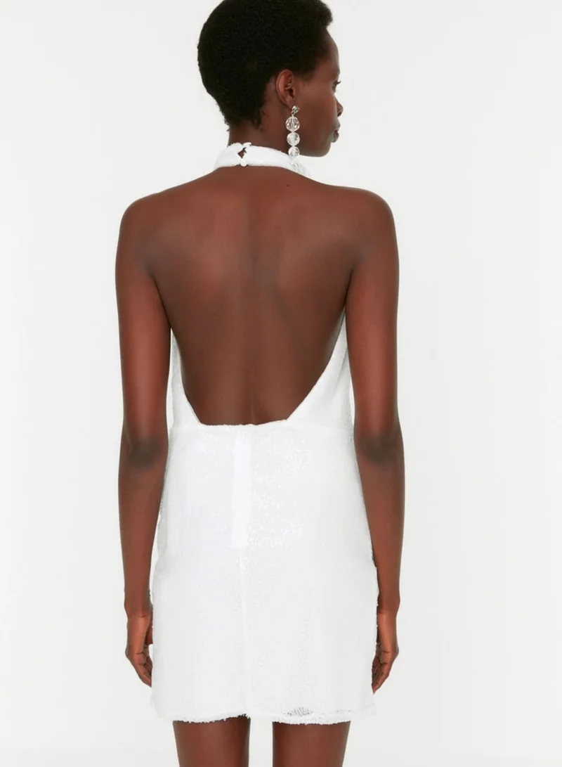 trendyol Halter Neck Sequin Detail Dress