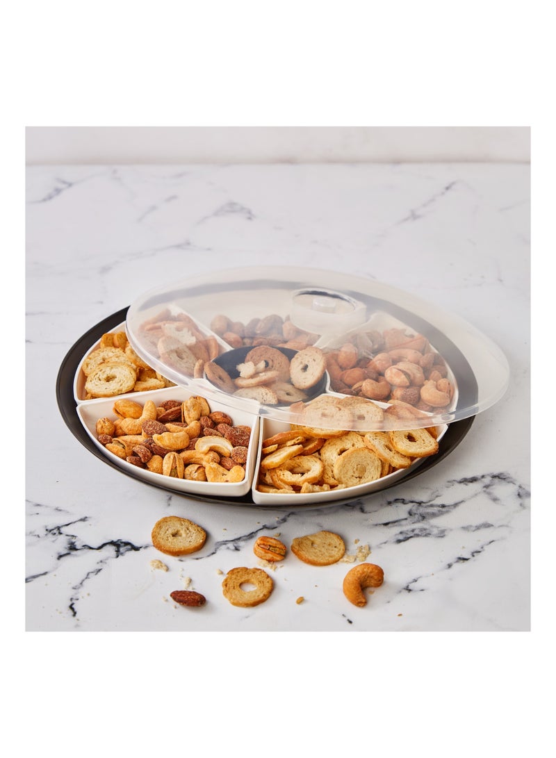 MEDSTAR Moro nuts dish divided into 8 pieces with lid, Medstar Cocoa FFAANO08937 - Image 1