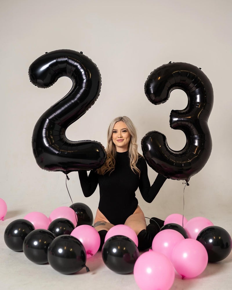 IWERP Number 2 Balloon, Black, 40 Inch, Unisex, Birthday Decorations, All Ages, Reusable, Self Sealing, Foil Mylar - Image 3