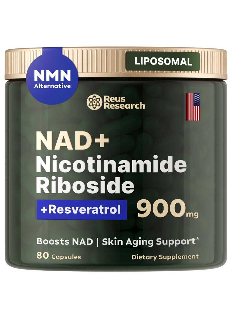 Reus Research - NAD + Nicotinamide Riboside, 900mg - 80 Capsules - Image 1