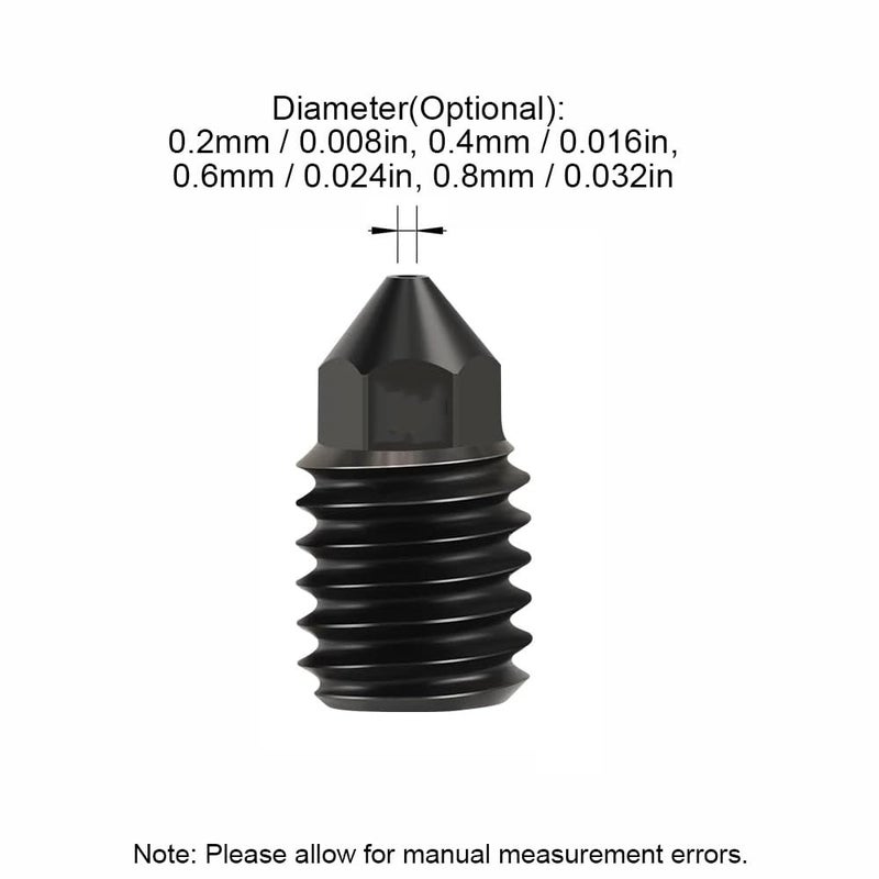 High Temperature Resistant Hardened Steel 3D Printer Nozzle 0.6mm 0.024 Inch - Image 3
