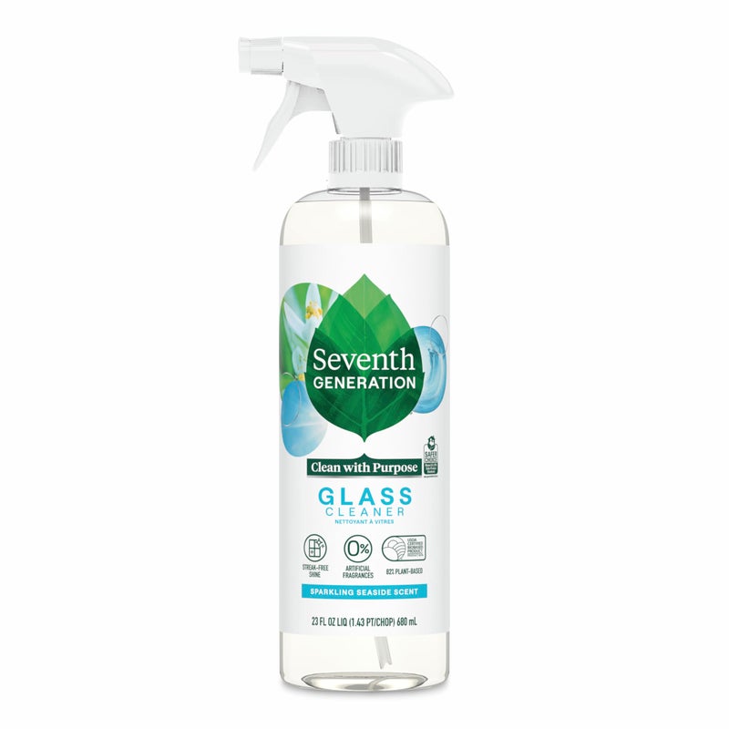 Seventh Generation Glass Cleaner, Sparkling Sea Scent, Streak-Free Shine, 23 Fl Oz - Image 1