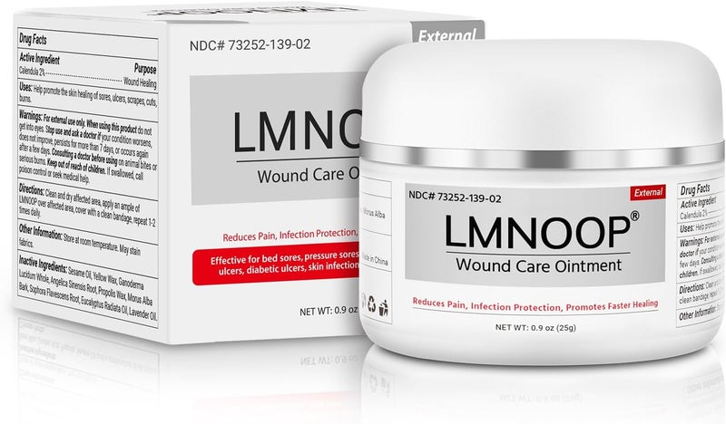 LMNOOP كريم قرح الفراش - مرهم عضوي لعلاج قرح الفراش - علاج سريع للجرح - حماية من العدوى لمدة 24 ساعة - مرهم للعناية بالجروح لقرح الفراش وقرح الضغط والقرح الوريدية السكري - Image 1