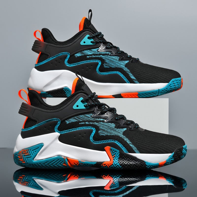 New Practical Sports Large Size Basketball Shoes For Boys Mid-Top Cement Floor Wear-Resistant And Sound-On Student Sports Shoes - Image 1