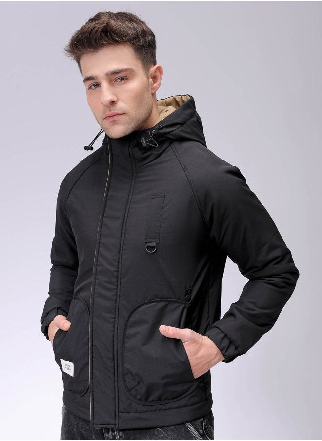 The Indian Garage Co Men Slim Fit Solid Puffer Jackets  - Image 3