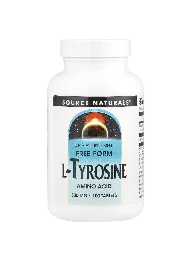 Source Naturals Source Naturals, L-Tyrosine, 500 mg, 100 Tablets  - Image 1
