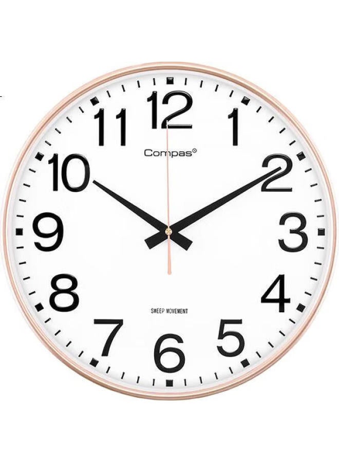 Compas (Compas) Wall Clock Living Room Silent Simple Quartz Clock Wall Hanging New Clock 3588A Flash Gold 35Cm - Image 1