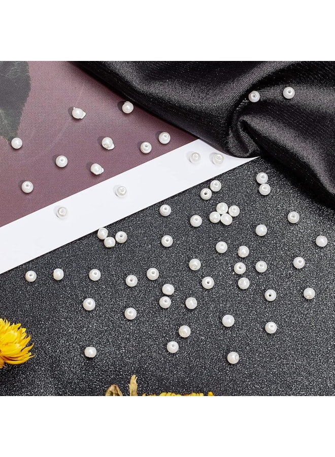 2300pcs Glass Pearl Bead 3mm Tiny Spacer Beads Round Loose Beads Pearl Imitation Beads for Earring Necklace Bracelet Waist Chain Hair Accessory Weeding Vail Gloves Dresses, 0.7~1.1mm Hole  - Image 3