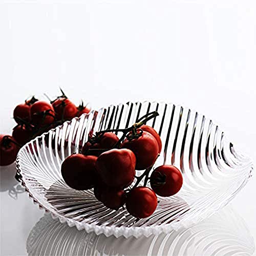 Kosh-Stylish Modern Elegant Transparent Crystal Lightweight Durable Glass 20 cm Leaf Plate for Serving Dry Fruits, Snacks, Candy Ice Cream Sweets and Decoration - 4 Piece - Image 2