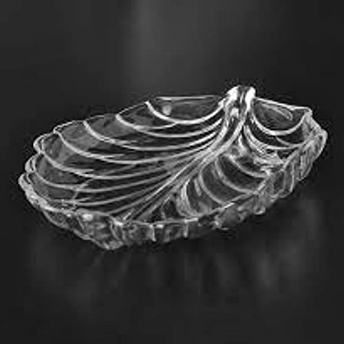 Kosh-Stylish Modern Elegant Transparent Crystal Lightweight Durable Glass 20 cm Leaf Plate for Serving Dry Fruits, Snacks, Candy Ice Cream Sweets and Decoration - 4 Piece - Image 4