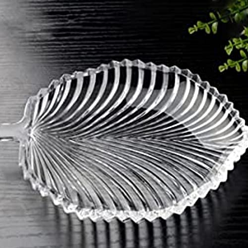 Kosh-Stylish Modern Elegant Transparent Crystal Lightweight Durable Glass 20 cm Leaf Plate for Serving Dry Fruits, Snacks, Candy Ice Cream Sweets and Decoration - 4 Piece - Image 5