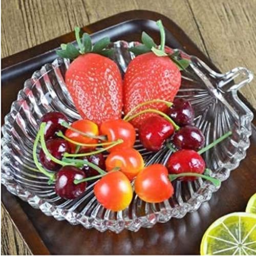 Kosh-Stylish Modern Elegant Transparent Crystal Lightweight Durable Glass 20 cm Leaf Plate for Serving Dry Fruits, Snacks, Candy Ice Cream Sweets and Decoration - 4 Piece - Image 3