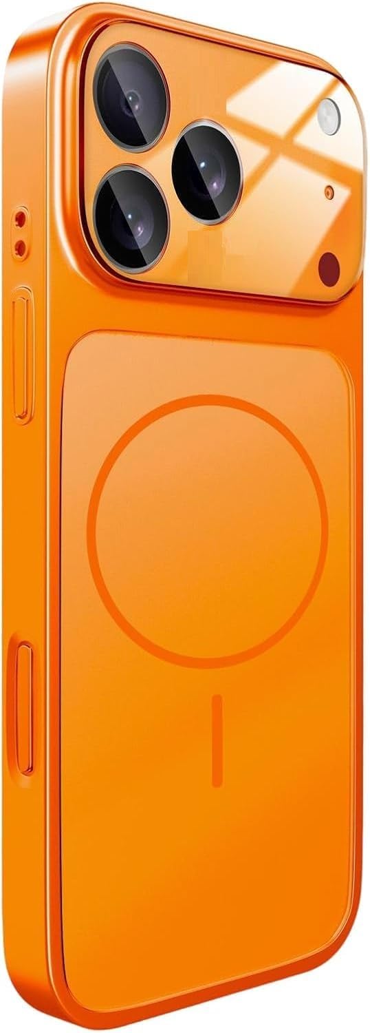 Midkart Case Compatible with iPhone 17 Pro Max 6.9 inch Release 2025 Glass Matte Cover Protective with Camera Protection, Orange - Image 1