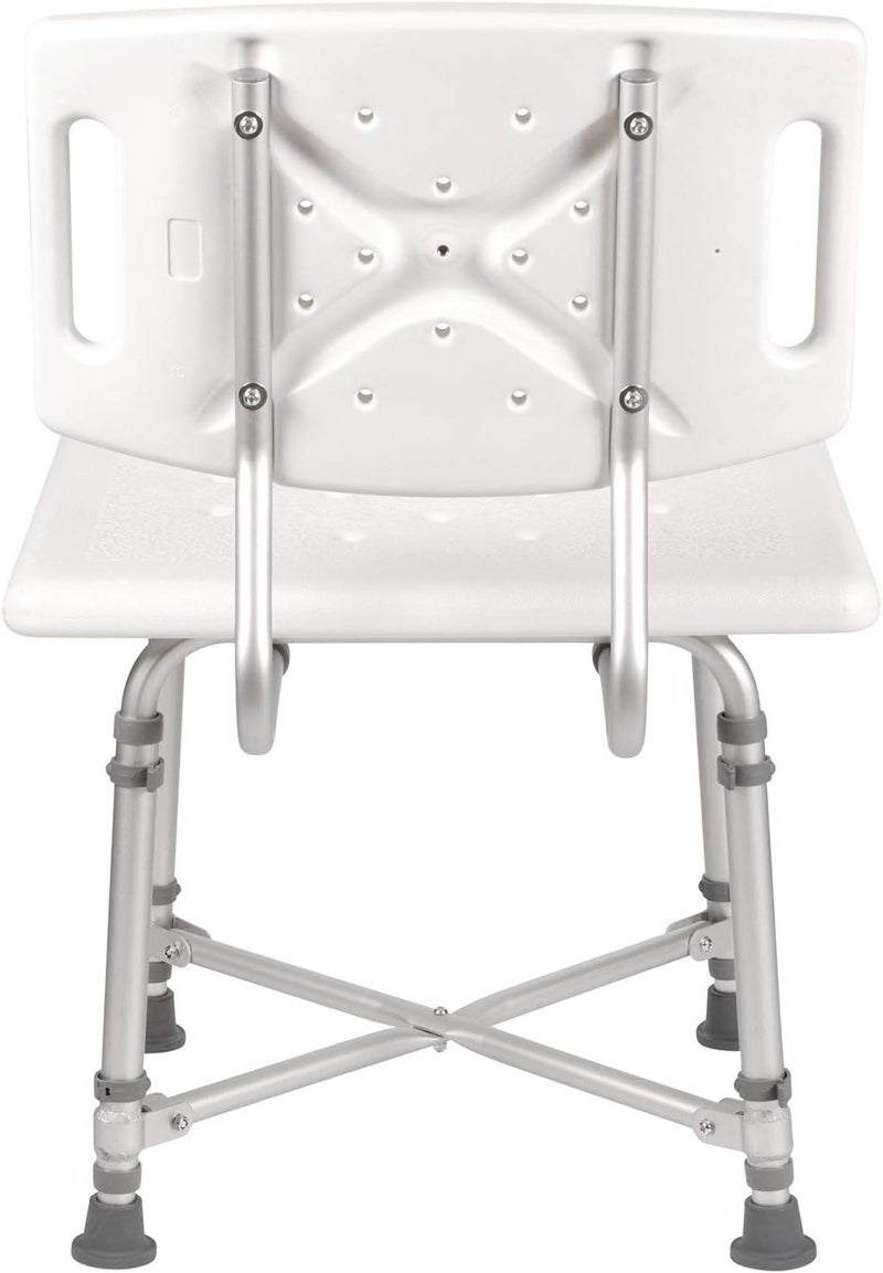 DMI Shower Chair Bath Seat for Tub or Shower Bench for Inside Shower Made of Aluminum with Plastic Seat FSA and HSA Eligible Adjustable Height Holds Weight Up to 500 Pounds Bath Chair White - Image 5
