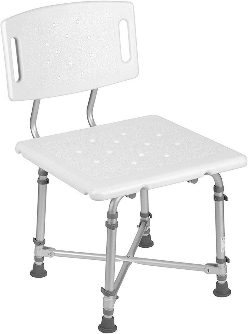 DMI Shower Chair Bath Seat for Tub or Shower Bench for Inside Shower Made of Aluminum with Plastic Seat FSA and HSA Eligible Adjustable Height Holds Weight Up to 500 Pounds Bath Chair White - Image 1
