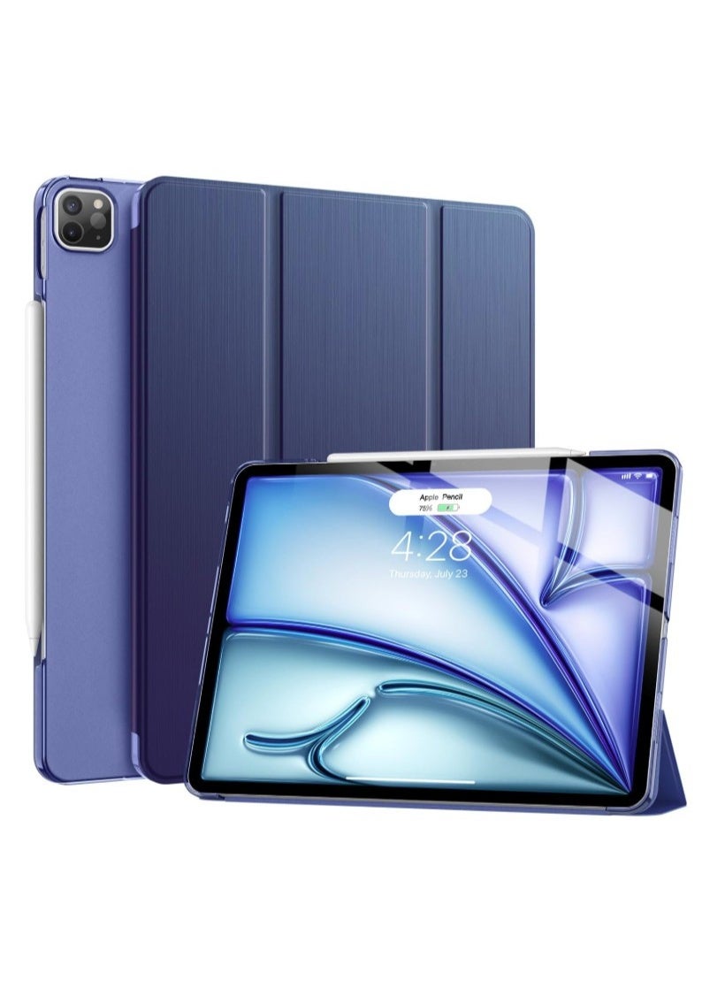 VR Creative Case for iPad Air 13 Inch (M3/M2) 2025/2024, iPad Pro 12.9 2022 2021(6th 5th Generation) - [Slim Trifold Stand + Auto Wake/Sleep],Protective Hard PC Back Cover (Blue)