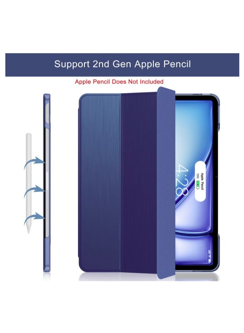VR Creative Case for iPad Air 13 Inch (M3/M2) 2025/2024, iPad Pro 12.9 2022 2021(6th 5th Generation) - [Slim Trifold Stand + Auto Wake/Sleep],Protective Hard PC Back Cover (Blue) - Image 4