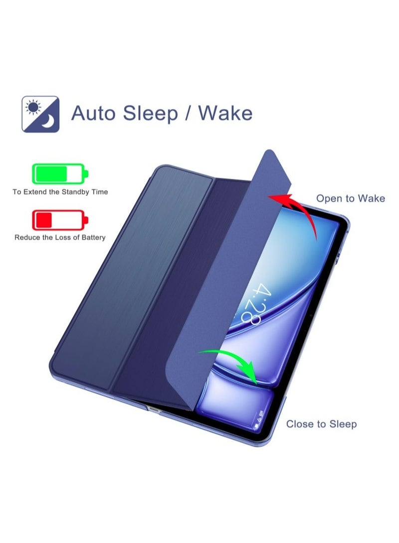 VR Creative Case for iPad Air 13 Inch (M3/M2) 2025/2024, iPad Pro 12.9 2022 2021(6th 5th Generation) - [Slim Trifold Stand + Auto Wake/Sleep],Protective Hard PC Back Cover (Blue) - Image 5