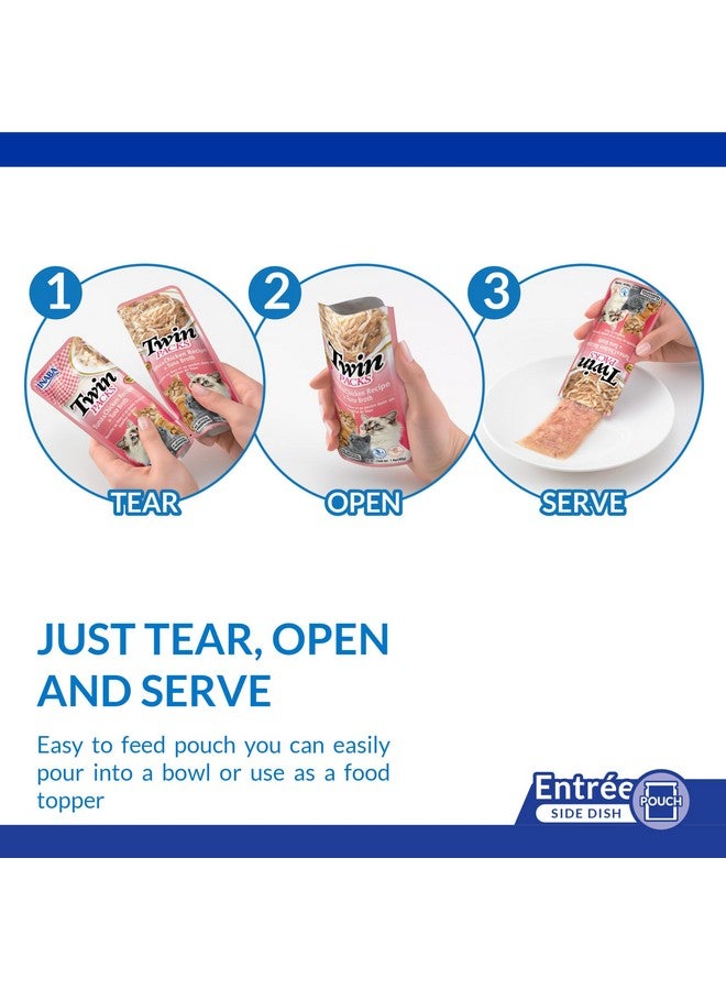 INABA Twin Packs for Cats, Side Dish/Topper Pouch, 1.4 Ounces per Serving, 16 Servings, Tuna & Chicken Recipe in Tuna Broth - Image 4