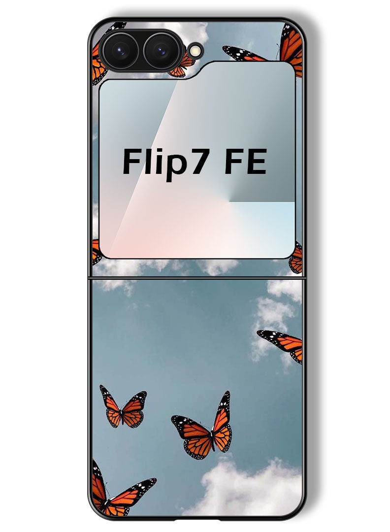 Theodor Case Compatible with Samsung Galaxy Z Flip 7 FE 6.7 Inch Protection Shockproof Bumper Cover Butterfies - Image 1