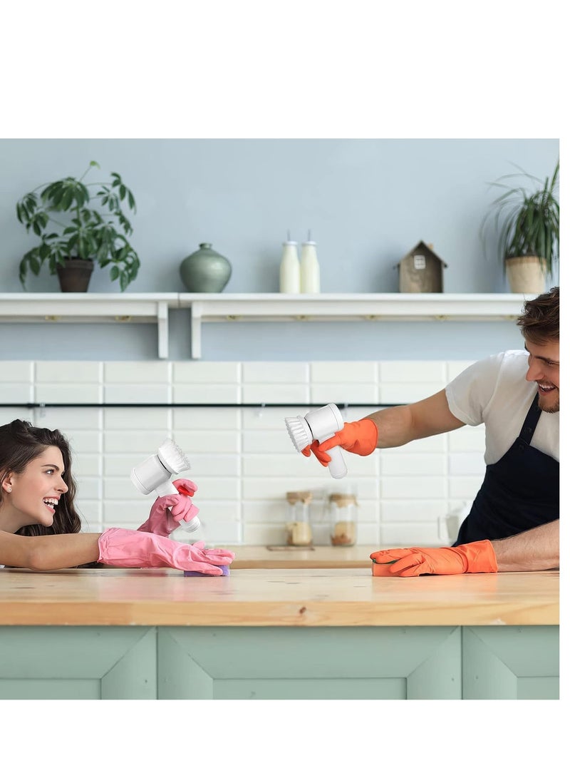 ELTRAZONE Rechargeable Electric Spin Scrubber, Electric Cleaning Brush with 3 Brush Heads,Bathroom Scrub Brush,Shower Scrubber for Cleaning丨Wall/Bathtub/Toilet/Window/Kitchen/Sink/Dish/Grout - Image 4