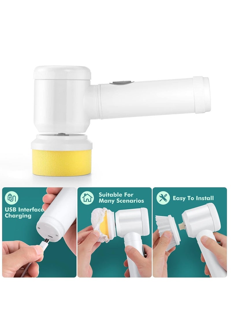 ELTRAZONE Rechargeable Electric Spin Scrubber, Electric Cleaning Brush with 3 Brush Heads,Bathroom Scrub Brush,Shower Scrubber for Cleaning丨Wall/Bathtub/Toilet/Window/Kitchen/Sink/Dish/Grout - Image 5