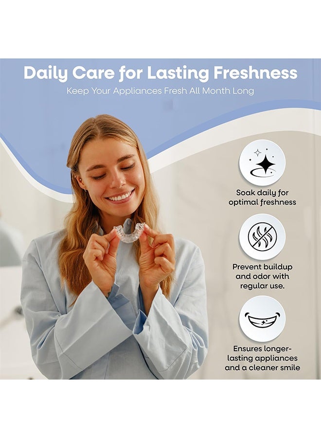 Soak 30 Denture Cleanser Tablets, Tablets Denture Cleaning Tablets For Overnight Dental, Prosthesis Fresh Brite And Stain-Free Retainer Cleaning Tablet Aligner Gum Shield Mouth Guard Denture Cleaners - Image 4