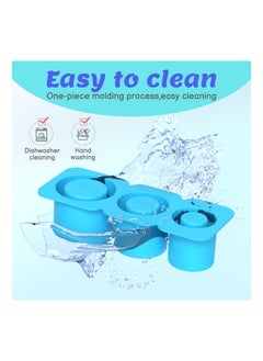 KASTWAVE Ice Cube Tray for Stanley Cup, Silicone Ice Cube Mold with Spill-Resistant Lid, 3 Hollow Cylinder Ice Cube Molds for 20-40 oz Tumblers, BPA Free, Ice Cube Trays for Freezer Drinks Whiskey, Blue  - Image 5