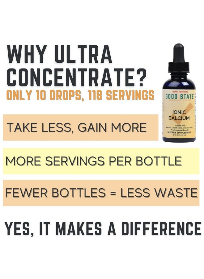 Good State Liquid Ionic Calcium Ultra Concentrate 10 Drops Equals 50 Mg 100 Servings Per Bottle 16Fl Oz  - Image 3