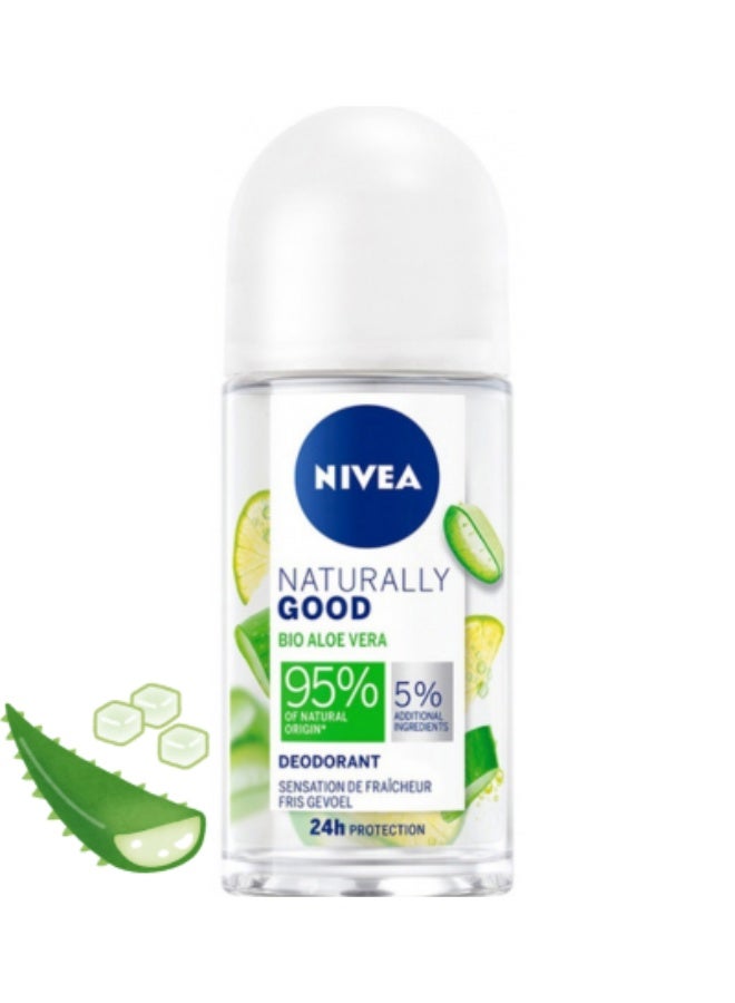 Nivea Naturally Good Deodorant Protection 24H With Aloe Vera Bio Roll-On 50 ml - Image 1