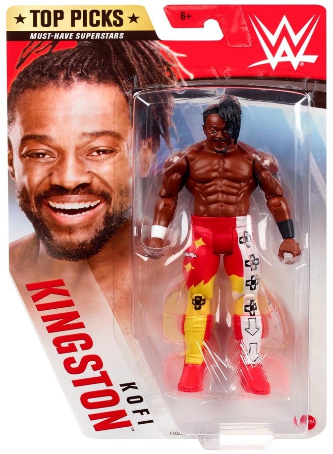WWE MATTEL Kofi Kingston Top Picks 6-inch Action Figures with Articulation & Life-Like Detail, Multi (GLC45) - Image 4