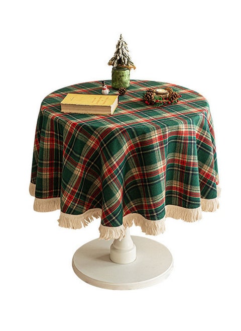 Round Table cloth Linen Fabric Table Cloth Washable Table Cover with Dust-Proof Wrinkle Resistant for Restaurant, Picnic, Indoor and Outdoor Dining150cm*150cm