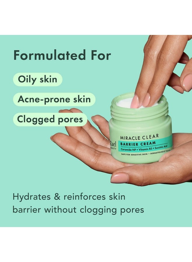 رائيل مرطب الوجه رايل، كريم ميراكل كلير باريرينغ - كريم مرطب للوجه للبشرة الدهنية والمعرضة لحب الشباب، للعناية بالبشرة الكورية، خفيف الوزن، حمض السكسينيك، فيتامين ب5 المرطب، نباتي، خالٍ من القسوة (1.8 أونصة) - Image 3