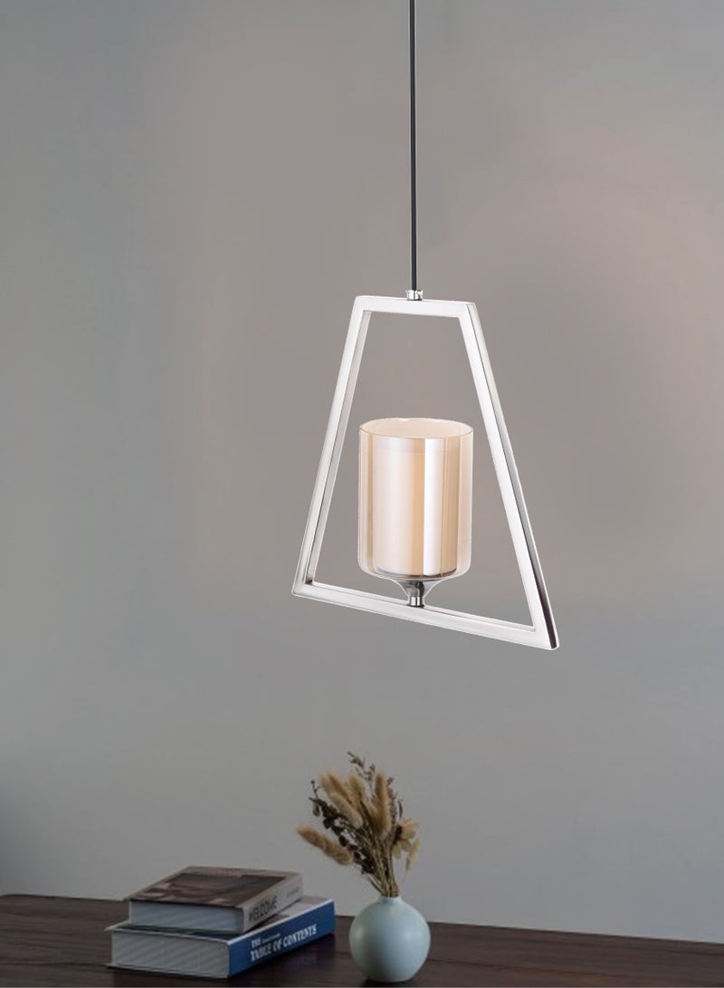 El Rawda Lighting Loli Stainless Ceiling Lamp | modern decorative LED E27 pendant light ceiling lamp hanging | suitable for any room | | Color: Chrome | Size: 70x35 cm - Image 2