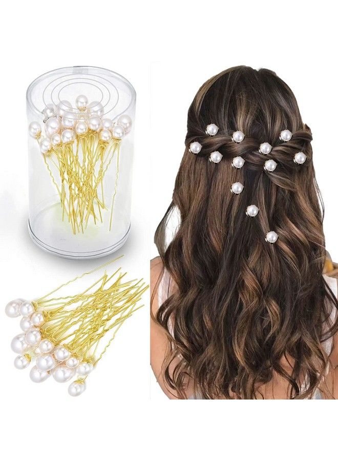 Temperia (12Pcs) Pearl Hair Accessories For Women & Girls Stylish Decoration Pearls Hair Clip U Pins For Bride Hairstyle For Wedding/Parties - Image 1