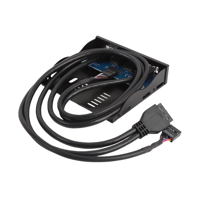 لوحة USB 3.0 أمامية بحجم 3.5 بوصة باللون الأسود لنقل بيانات سريع - مركز توصيل لوحة أمامية متعدد الوظائف لتحويل من 19 دبابة إلى USB لترقية غلاف الكمبيوتر، وتجربة صوت عالي الوضوح - Image 4