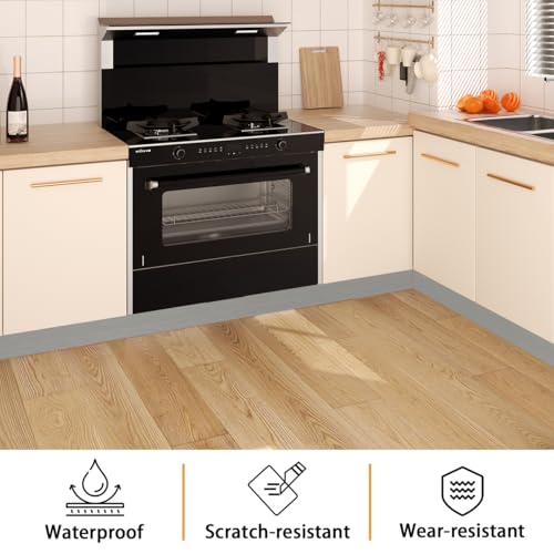 Soengsau Stainless Steel Kick Plate, Anti-Scratch Base Cover Kickplate, Peel and Stick Baseboard Molding Trim for Wall, Entrance Door, Kitchen Cupboard, Dishwasher Toe (118"L x 3.15"W, Brushed Silver) - Image 5