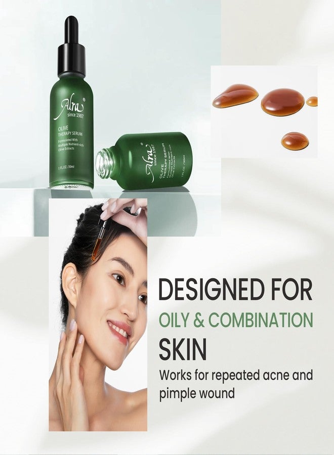Alra Olive Therapy Serum for Face, Face Serum with 22% Olive Extracts, Reduces Redness & Acne, Rapidly Clear Breakout for Teens Adults, fit Oily & Acne-Prone Skin, 1 fl oz/30ml - Image 4