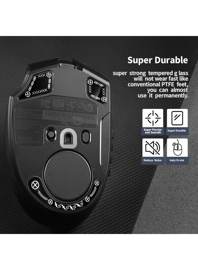 immoenuc Glass Mouse Skates for Razer Naga V2 Pro Wireless Gaming Mouse Feet Pads Smooth Durable Game Mice Accessories Slimmer Toughened Glass Fabrication (Printing Pattern) - Image 3