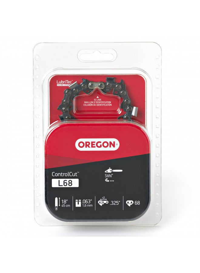 Oregon Oregon L68 ControlCut Chainsaw Chain for 18-Inch Bar, 68 Drive Links, .325" Pitch, .063" Gauge, Fits Several Stihl Models (22BPX068G),Grey  - Image 1