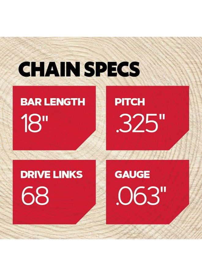 Oregon Oregon L68 ControlCut Chainsaw Chain for 18-Inch Bar, 68 Drive Links, .325" Pitch, .063" Gauge, Fits Several Stihl Models (22BPX068G),Grey  - Image 4