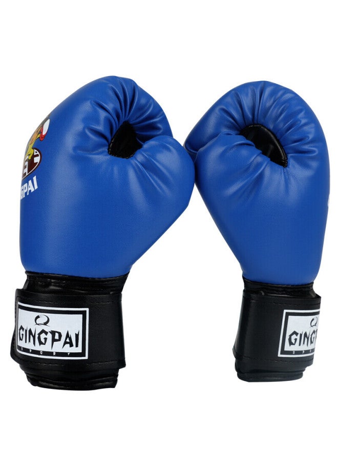 Competing pie Jingpai Children's Boxing Gloves, Parent-child Set, Sanda Taekwondo Training Hand Target, Punching Bag, Blue Gloves - Image 3