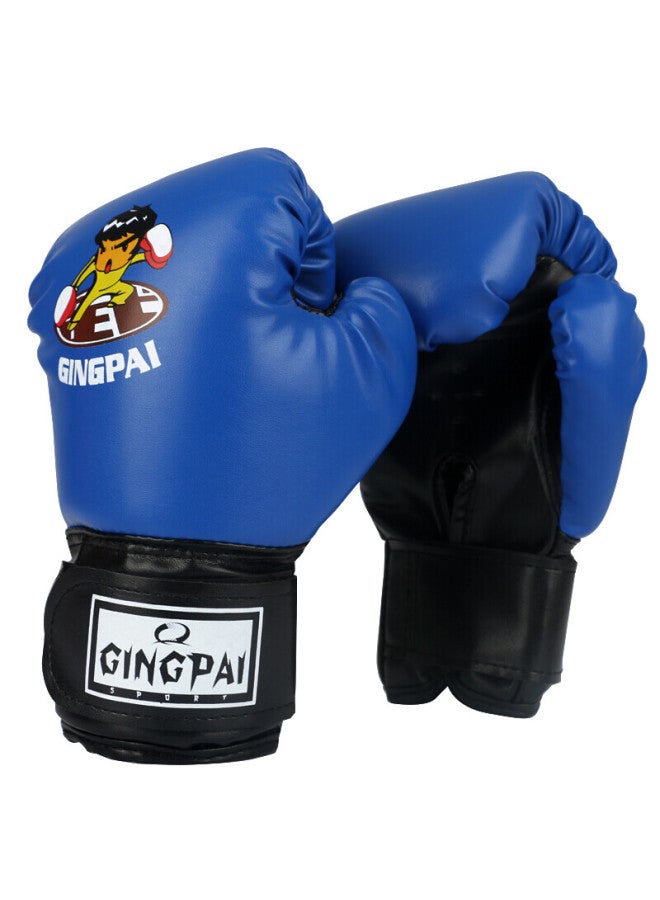 Competing pie Jingpai Children's Boxing Gloves, Parent-child Set, Sanda Taekwondo Training Hand Target, Punching Bag, Blue Gloves - Image 2